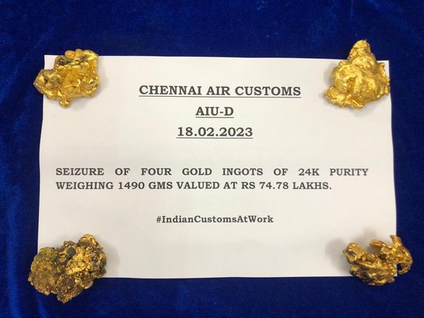 Customs seize gold worth Rs 1.50 crore( Photo credit: Chennai Customs)
