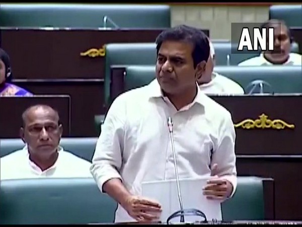 Telangana Minister KT Rama Rao in the State Assembly (Photo/ANI)