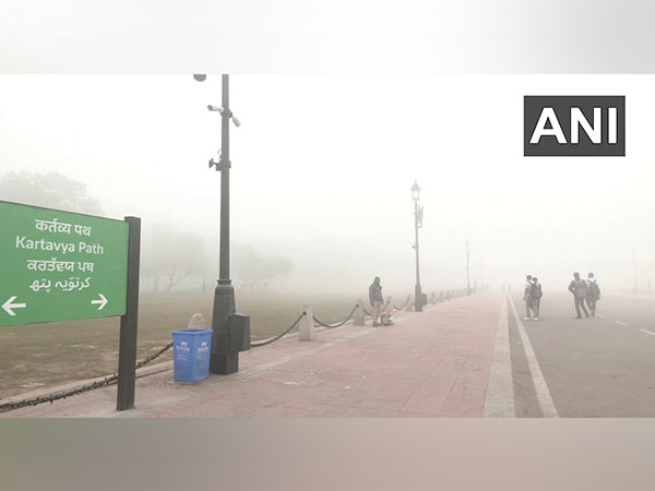 Thick smog hangs over Delhi's Kartavya Path on Wednesday. (ANI/Photo)