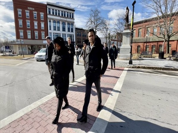 Newly announced GOP presidential candidate Vivek Ramaswamy hits the FITN campaign trail in downtown Rochester. (Photo Credit - Twitter)