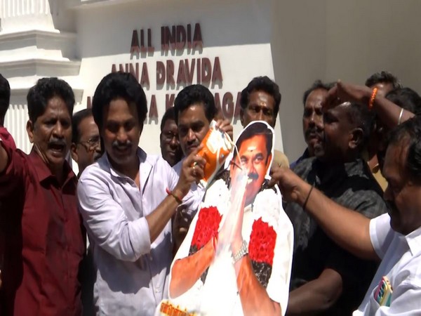 Visual from the AIADMK office in Chennai (Photo:ANI)