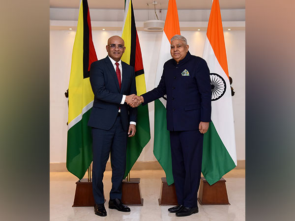 Vice President Jagdeep Dhankhar met Dr Bharrat Jagdeo, Vice President of Guyana in New Delhi today. (Photo Credit - Twitter)