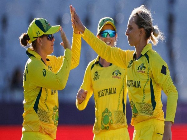 Australian team celebrating the fall of Indian wicket during semi-final of ICC Women's T20 World Cup 2023 (Image: ICC)