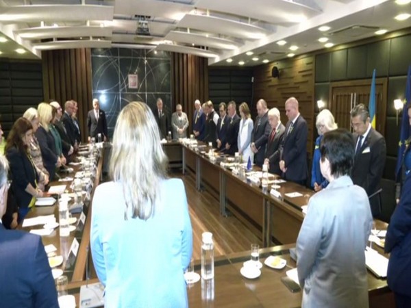 EU envoys, Ukrainian Charge d'Affaires observe minute of silence to pay tribute to victims (Photo/ANI)