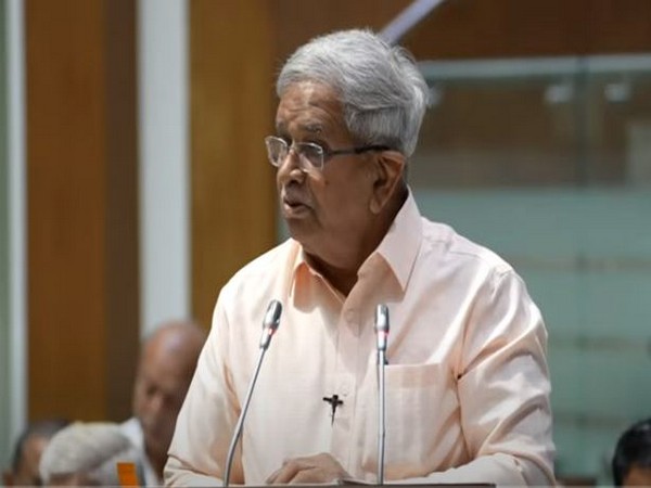 Gujarat Finance Minister Kanu Desai presents the state Budget. (ANI/Photo)