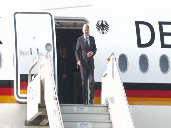 German Chancellor Olaf Scholz arrives in New Delhi (Photo/ANI)