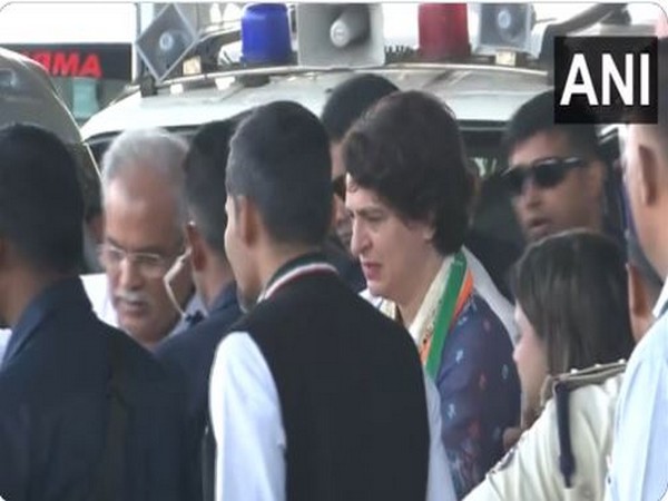 Congress general secretary Priyanka Gandhi in Raipur (Photo/ANI)