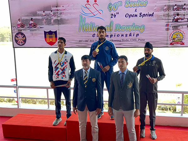 Arvind Singh (left), winner Satnam Singh (centre), Karamjit (right) in Men's Single Sculls (Image: RFI)