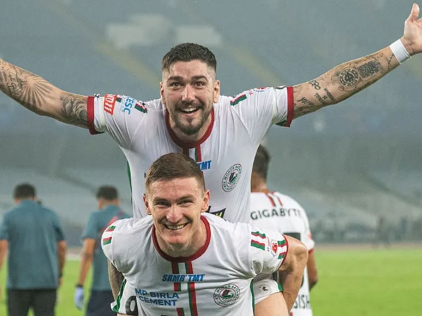 ATK Mohun Bagan players celebrating. (Photo- ISL)