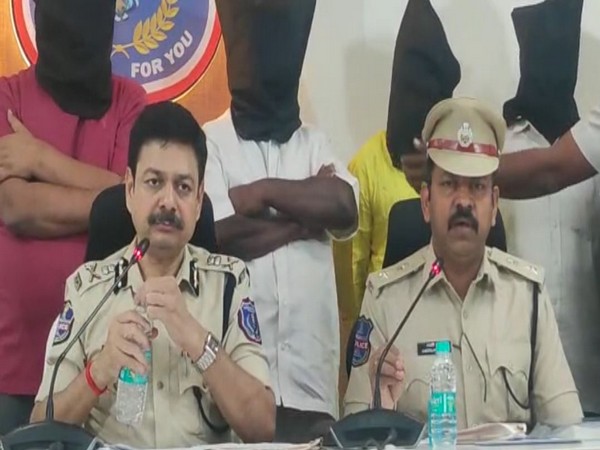 Rachakonda Police with the arrested persons (Photo/ANI)