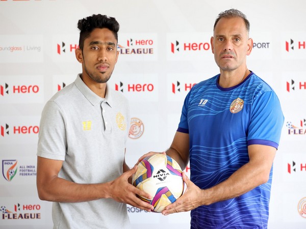 RGPFC coach Staikos Vergetis and defender Mohammed Salah during press conference (Image: AIFF)