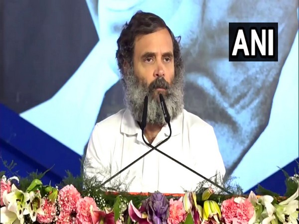 Congess leader Rahul Gandhi at Congress' 85th Plenary Session. (Image: ANI)