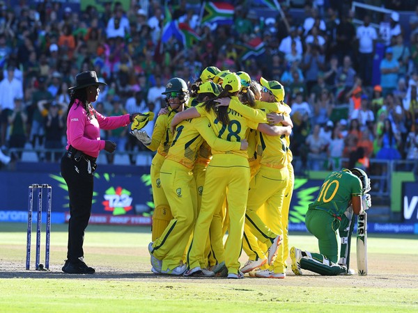 Australian team celebrating. (Photo- ICC Twitter)