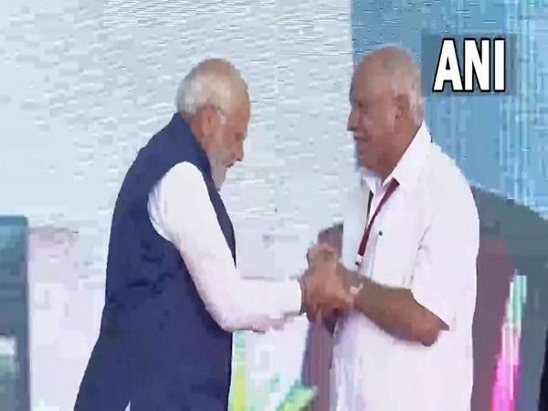 Prime Minister Narendra Modi with former Karnataka chief minister BS Yediyurappa. (Photo/ANI)