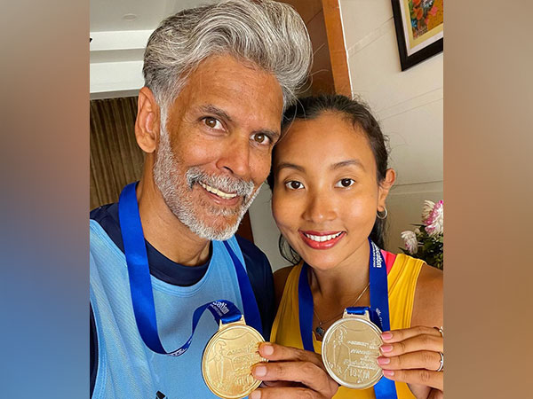 Milind Soman and Ankita Konwar. (Image Source/Instagram)