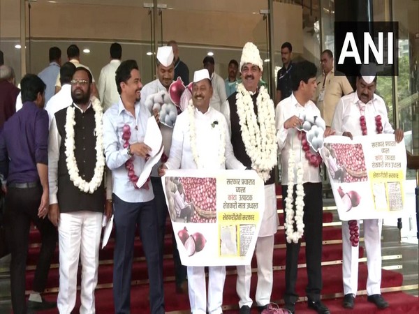 Nationalist Congress Party (NCP) MLAs at Maharashtra Vidhan Sabha (Photo/ANI)
