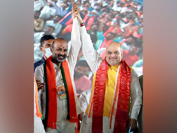 Union Home Minister Amit Shah with Telangana BJP President Bandi Sanjay  (File Photo/ANI)