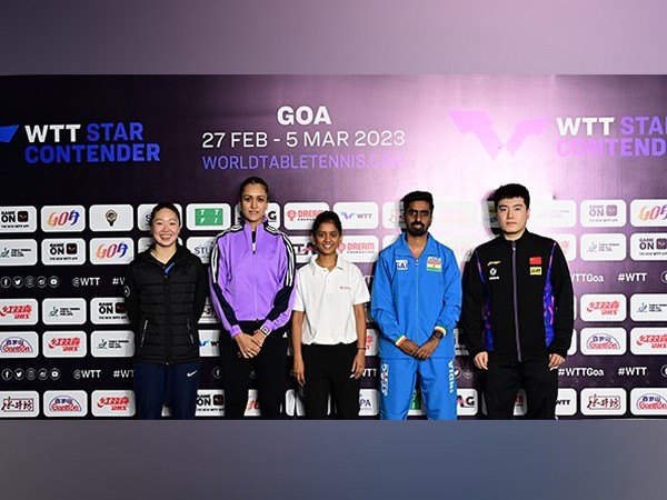 Lily Zhang (USA), Manika Batra (India), Sreeja Akula (India), G Sathiyan (India) and Liang Jingkun (China) ahead of WTT Star Contender (Image: WTT)