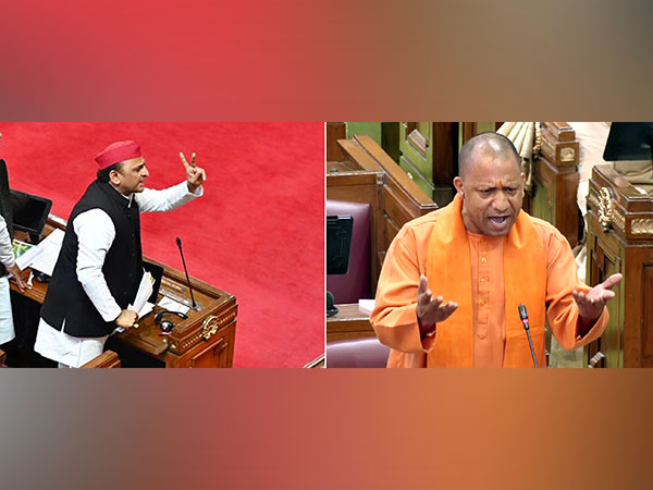CM Yogi and Akhilesh Yadav during the ongoing Budget Session (Photo/ANI)