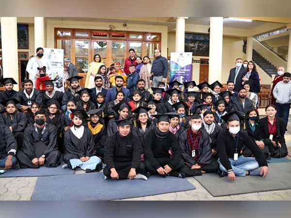 Convocated Batch, M3M Group chairman and lifetime trustee Basant Bansal and Dr Payal Kanodia, Trustee M3M Foundation and M3M Foundation Group with HH Dalai Lama