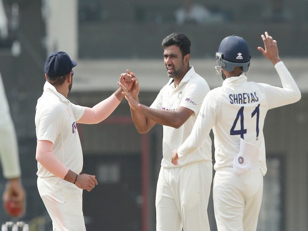Ravichandran Ashwin celebrating after taking a wicket against Australia in Indore (Image: BCCI Twitter)