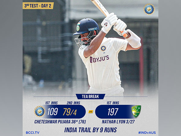 Cheteshwar Pujara in action during Indore Test (Image: BCCI Twitter)