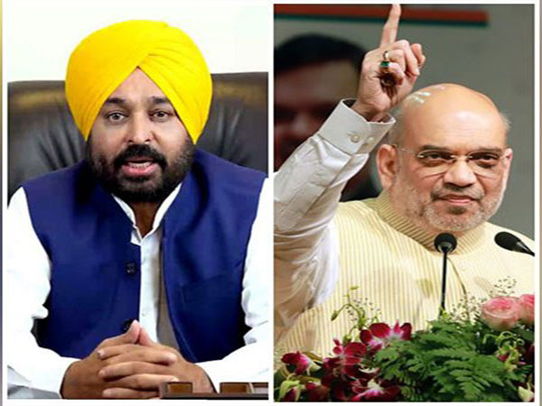 Punjab CM Bhagwant Mann and Home Minister Amit Shah (Photo/ANI)