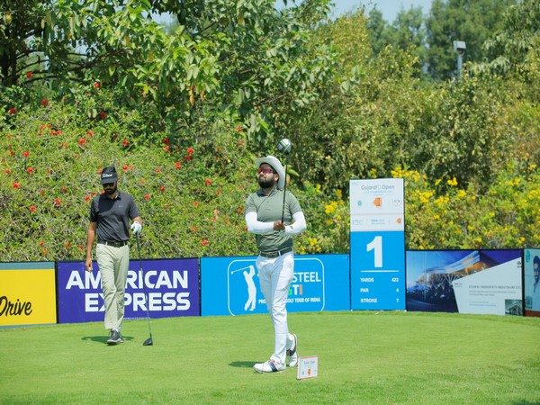 Aman Raj in action during round two of Gujarat Open Golf Championship 2023 (Image: PGTI)
