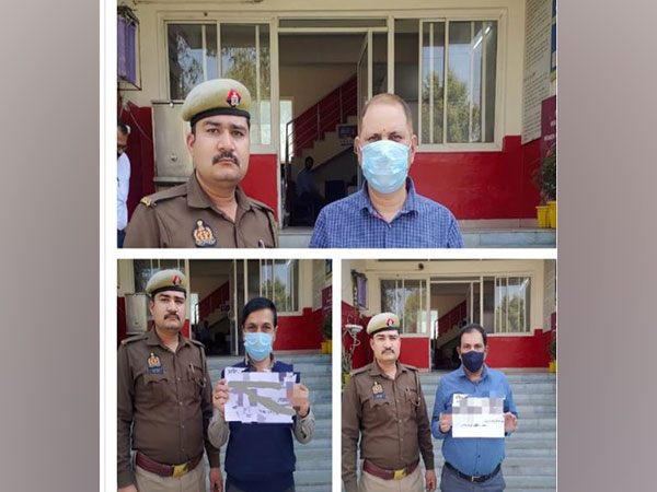 Noida Police with arrested people (Photo:  Police Commissionerate Gautam Buddh Nagar Twitter)