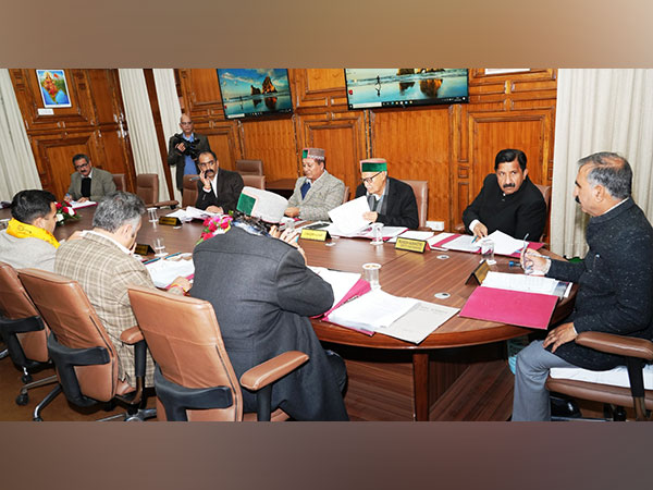Himachal CM Thakur Sukhvinder Singh Sukhu presiding over the  cabinet meeting
