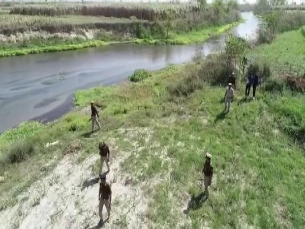 Aerial view of UP police conducting survelliance operation (Photo/ANI)