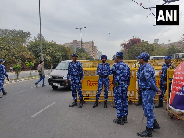 CRPF officials deployed outside CBI office. (Photo/ANI)