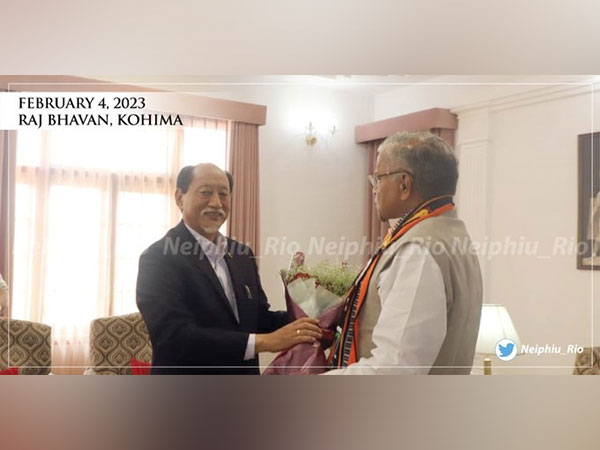 NDPP's Neiphiu Rio with Governor La Ganesan (Photo/Raj Bhavan, Kohima)