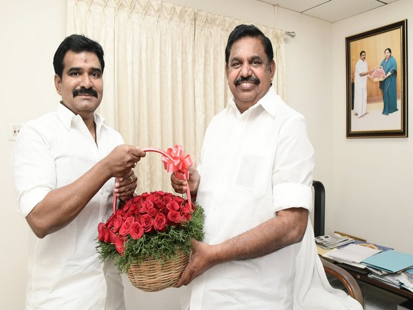 CTR Nirmal Kumar with EPS at his residence in Chennai (Photo source- AIADMK Twitter handle)