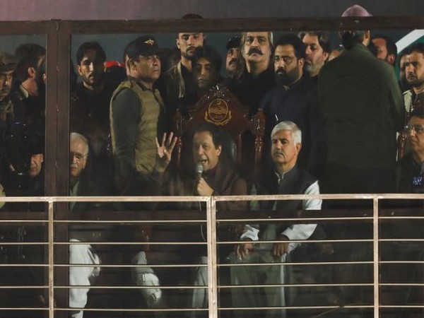 Former PM of Pakistan Imran Khan at 'A True freedom march' in Rawalpindi. (Photo Credit - Reuters)