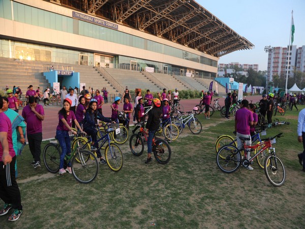 A visual from the cyclothon. (Photo- Directorate of Education Delhi Twitter)