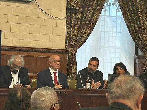 Rahul Gandhi at the civic reception in London on Monday. (ANI/Photo)