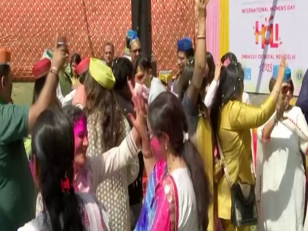 Holi celebrations at Nepali Embassy in New Delhi (Photo/ANI)