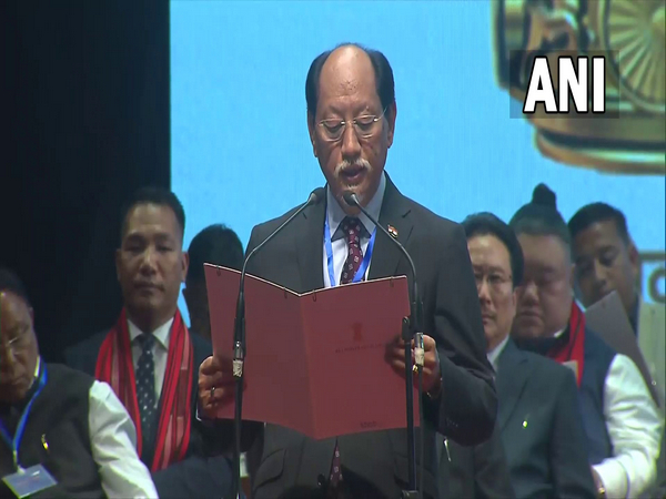 Nationalist Democratic Progressive Party leader Neiphiu Rio was on Tuesday sworn in as the Chief Minister of Nagaland for the fifth time (Photo/ANI)