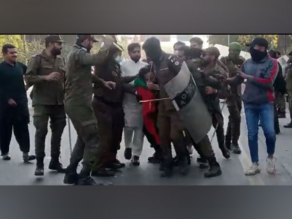 Image of violence in Lahore as tweeted by PTI