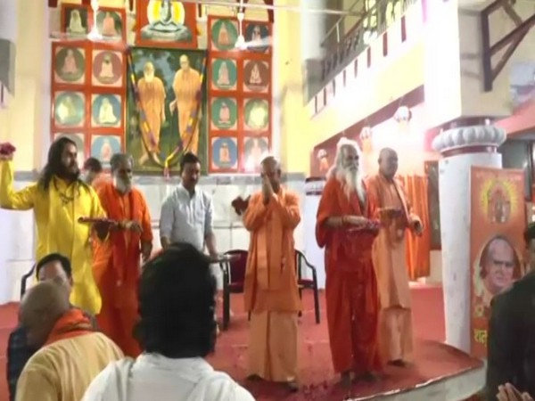 UP CM attends 'Holi milan samaroh' event on the occasion of Holi in Gorakhpur (Photo/ANI)