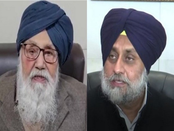 Shiromani Akali Dal leaders Parkash Singh Badal, Sukhbir Singh Badal (File photo/ANI)