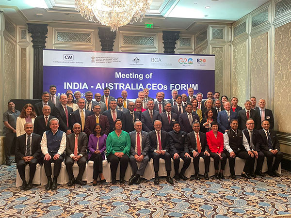 A photocall at the India-Australia CEO Forum in Mumbai. (Photo/Twitter: @PiyushGoyal)
