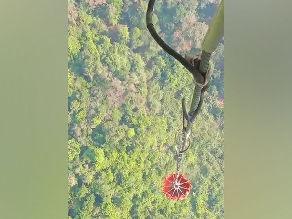 IAF helicopter deployed for fighting forest fires in Goa. (Photo/ IAF) 