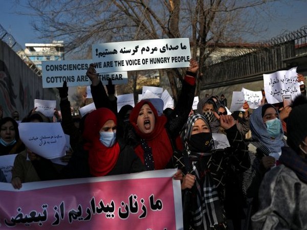 Afghan women shout slogans during a rally to protest against Taliban restrictions on women in Kabul. (Photo Credit - Reuters)