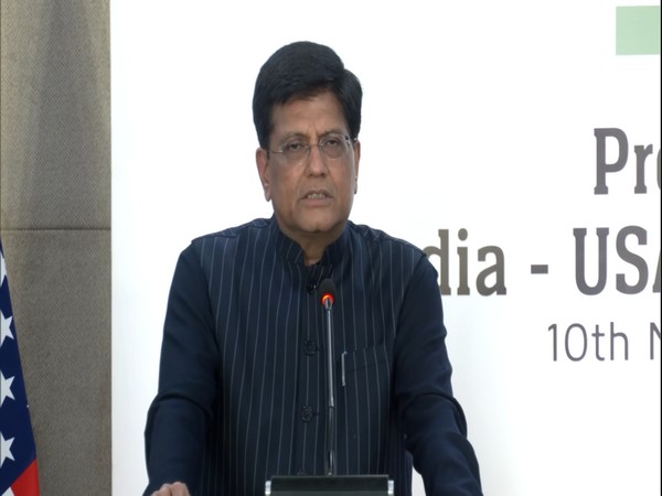 Union Minister of Commerce Piyush Goyal addressing Joint Statement. (Photo/ANI)