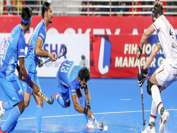 India and Germany in action. (Photo- Hockey India)