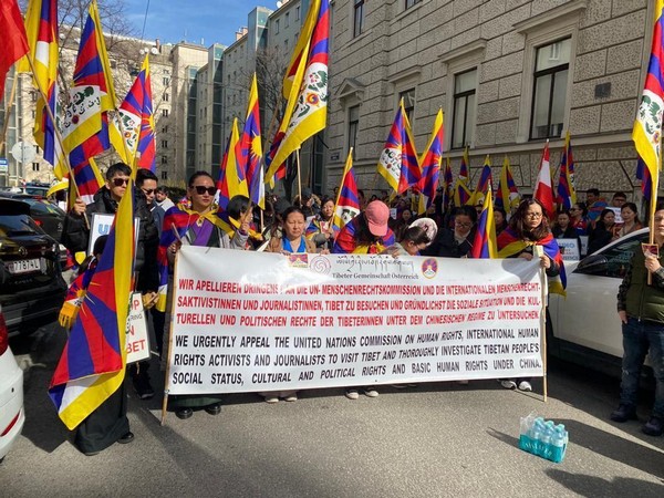 Tibetans protesting against China in Vienna, Austria.