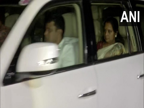 K kavitha arrives at her residence in Hyderabad after questioned by ED in Delhi excise case (Photo/ANI)