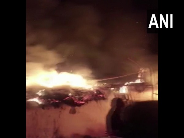 Fire breaks out at house in Kanpur Dehat (Photo/ANI)